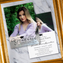 Convites Graduação de Fotos Frente/Traseira com Script de T