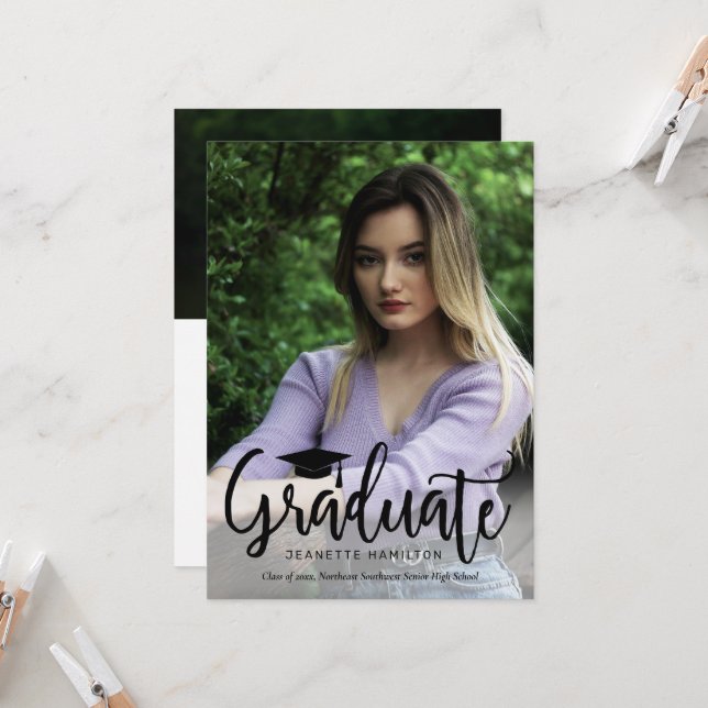 Convites Graduação De Fotos Frente/Traseira Do Script De Ti (Frente/Verso In Situ)