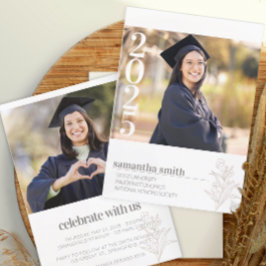 Convites Graduação de Fotos Moderna Minimalista