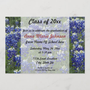 Convites Graduação de Fotos no Campo Texas Bluebonnets