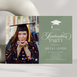 Convites Graduação de Fotos Personalizada Mínima Elegante