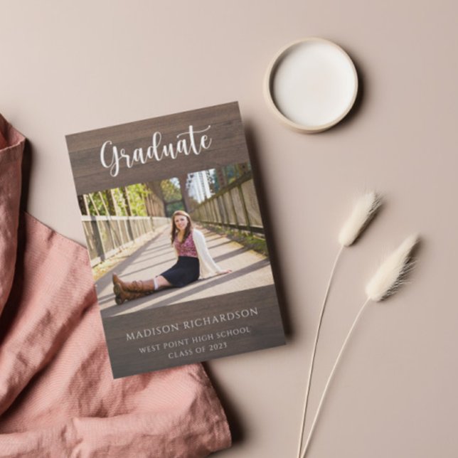 Convites Graduação de Fotos Russas do Grain de Madeira Mode (Criador carregado)