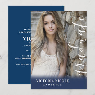 Convites Graduação de Fotos Verticais em Caligrafia Moder