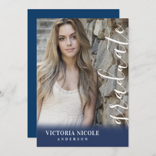 Convites Graduação de Fotos Verticais em Caligrafia Moderna