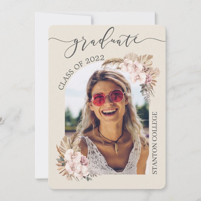 Convites Graduação de Imagem de Arca Floral da Orquídea Pam (Frente)