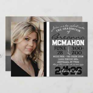 Convites Graduação de Impressão de Pata Preta e Branca 2 Fo