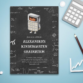 Convites Graduação de Jardim de Infância Preto em Matemátic