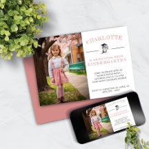 Graduação de jardim de infância rosa e geleia