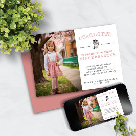 Convites Graduação de jardim de infância rosa e geleia