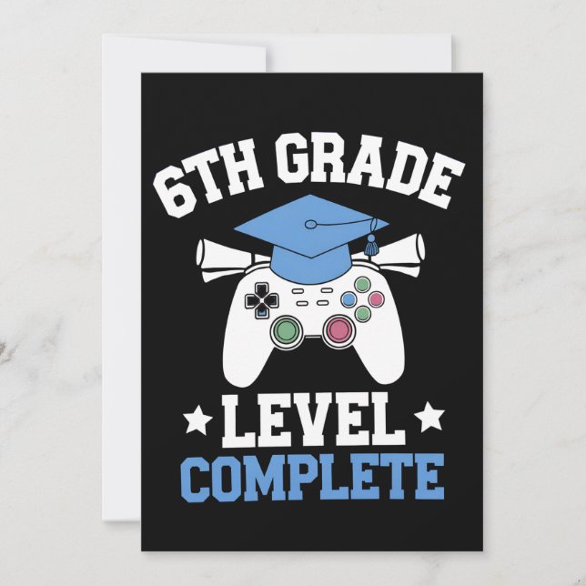 Convites Graduação de Jogo de Nível de 6º Ano Completa (Frente)