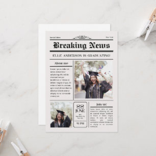 Convites Graduação de jornal com fotos exclusivas modernas