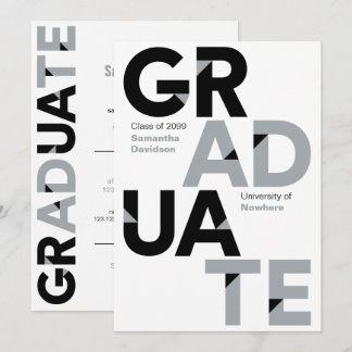 Convites Graduação de Letras Ângulos Grandes e Negrito de C