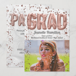 Convites Graduação de Meninas de Confetti Rosa-Rosa, Balões