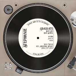 Convites Graduação de Música de Registro de Vinilo Faux Ret
