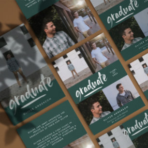 Convites Graduação de na moda de fotografia com script verd
