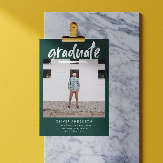 Convites Graduação de na moda de fotos com script verde mod (Criador carregado)