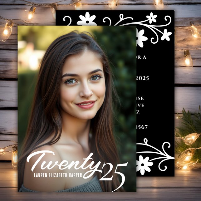 Convites Graduação De na moda E Elegante (Stylish And Elegant Photo And Year Graduation Invitation
)