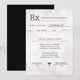 Convites Graduação de Pad com Receita Médica Elegante