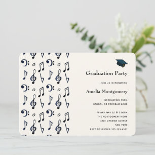Convites Graduação de Padrões de Notas Musicais