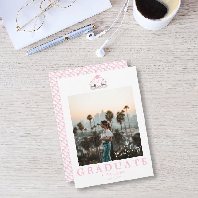 Convites Graduação de Pato Mallard Monograma Graduação em C (Criador carregado)