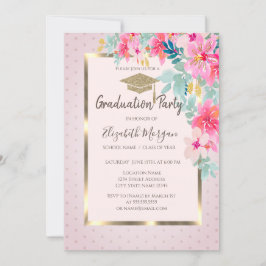 Convites Graduação de Pontos das Flores de Água do Boné de 