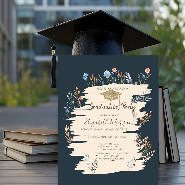 Convites Graduação de Prado de Flores Silvestres da Primave (Criador carregado)