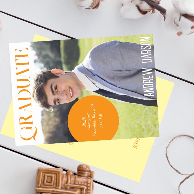Convites graduação de revista laranja (Criador carregado)