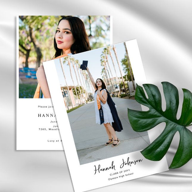 Convites Graduação de Script de Caligrafia Personalizada 2 (Criador carregado)