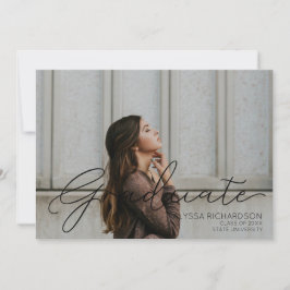 Convites Graduação de Tipografia de Foto e Escrita Manual P