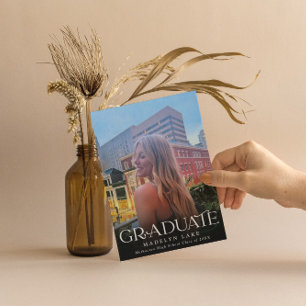 Convites Graduação de três fotos verticais em quadro chalkb