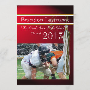 Convites Graduação de Varsity Tassel Dourado