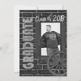 Convites Graduação de Vintage em Preto e Branco