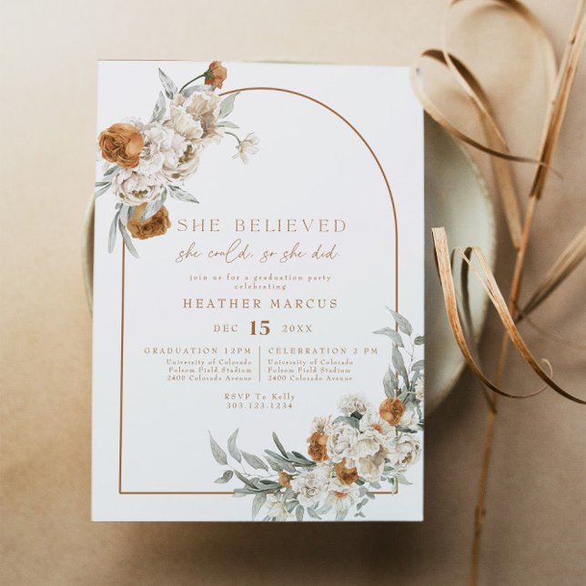 Convites Graduação do Arco Floral do BOHEME Terracotta (Criador carregado)