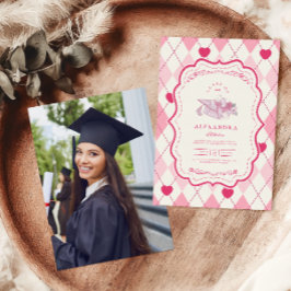Convites Graduação do Arco Rosa Coquette Elegante