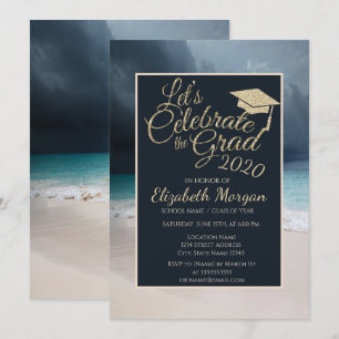 Convites Graduação do Boné de formatura de Glitter de Pr