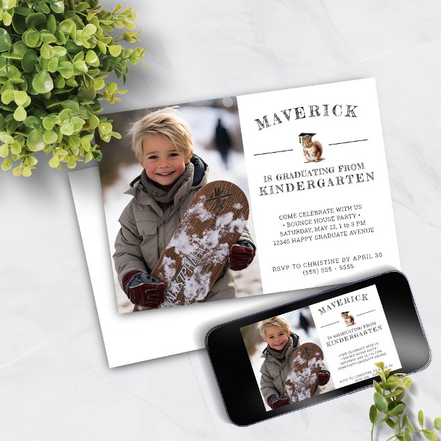 Convites Graduação do Jardim de Infância do Esquilo Gato (Criador carregado)