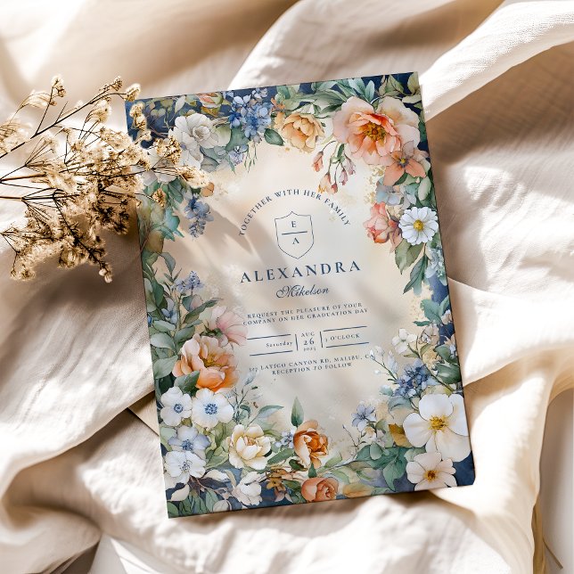Convites Graduação do Jardim dos Prados de Flores Selvagens (Criador carregado)