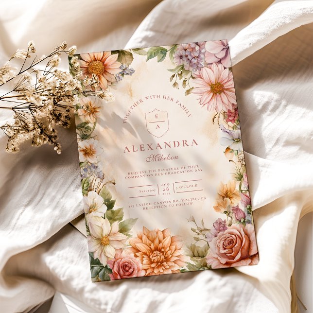 Convites Graduação do Jardim dos Prados de Flores Selvagens (Criador carregado)