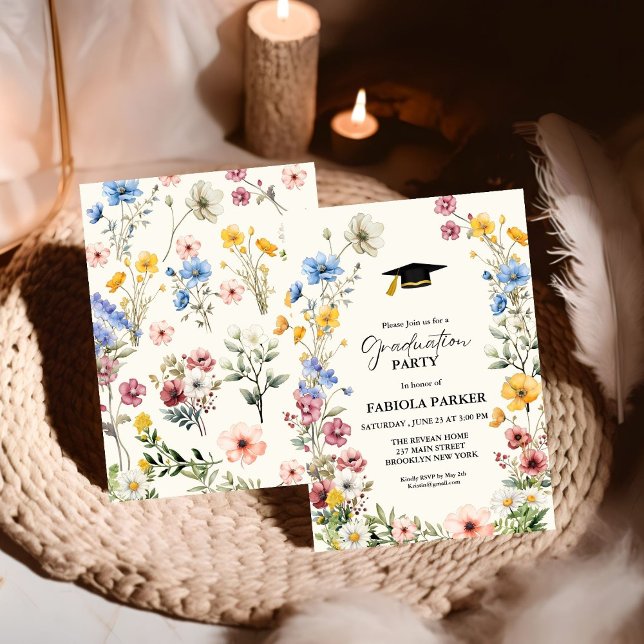 Convites Graduação do Jardim dos Prados de Primavera Wildfl (Criador carregado)
