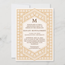 Graduação do Monograma do Caramel da Retro Vintage