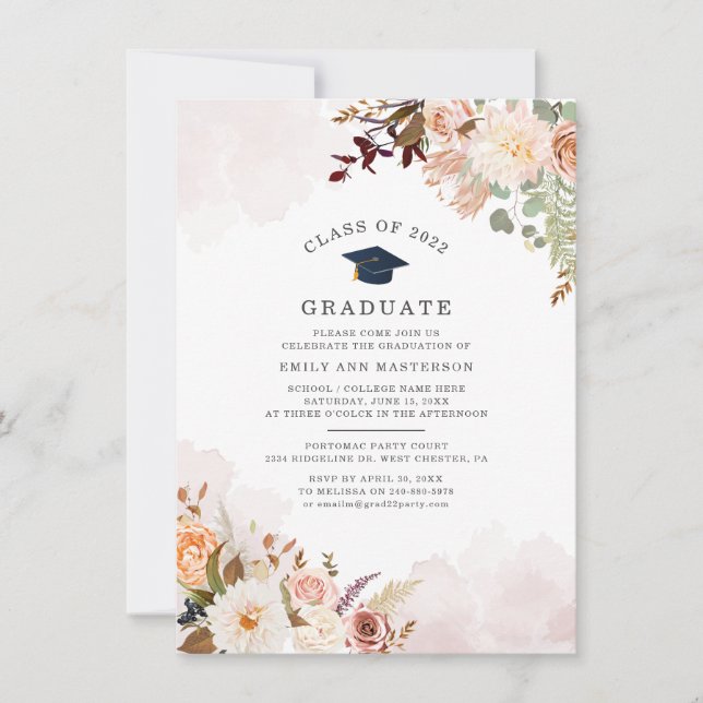 Convites Graduação do Partido Formando Floral 2025 (Frente)