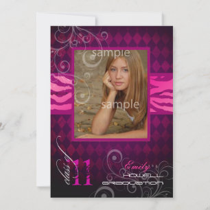 Convites Graduação do PixDezines 2012, Zebra Print+Harleq