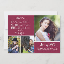 Convites Graduação do Proverbs Cristão Burgundy