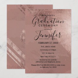 Convites Graduação do Triângulo do Foil Faux Dourado Modern