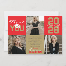 Convites Graduação Dourada 3 de Foto em Red & Bronze Obriga