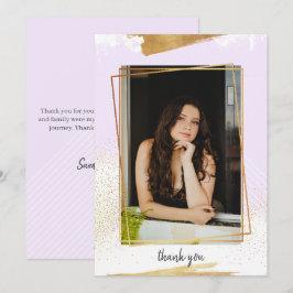 Convites Graduação Dourada E Roxa Agradecida Inv