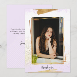 Convites Graduação Dourada e roxa, muito obrigada