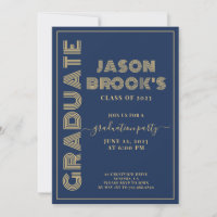 Graduação Dourada marinho Azul