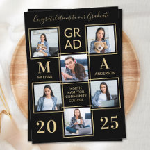 Graduação Dourada Personalizada de Foto Elegante 6