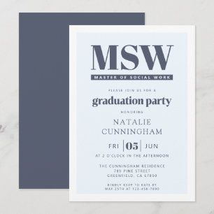 Convites Graduação em MSW Mestre em Trabalho Social Moderna